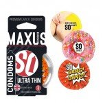 Латексные ультратонкие презервативы 0,05 мм в пластиковом кейсе MAXUS AIR Ultra thin - 3 шт