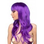Парик с челкой и длинными волосами - Азэми - фиолетовый