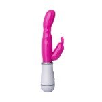 Вибратор с гибкой головкой и клиторальным стимулятором зайчиком A-toys Bubbly - розовый - 21 см Вибратор с гибкой головкой и клиторальным стимулятором зайчиком A-toys Bubbly - розовый - 21 см