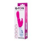 Вибратор с гибкой головкой и клиторальным стимулятором зайчиком A-toys Bubbly - розовый - 21 см Вибратор с гибкой головкой и клиторальным стимулятором зайчиком A-toys Bubbly - розовый - 21 см