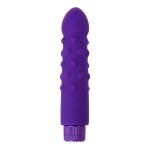 Вибратор с шишечками на стволе A-toys - фиолетовый - 17 см