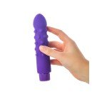 Вибратор с шишечками на стволе A-toys - фиолетовый - 17 см