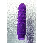 Вибратор с шишечками на стволе A-toys - фиолетовый - 17 см