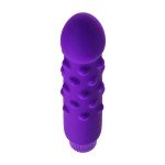 Вибратор с шишечками на стволе A-toys - фиолетовый - 17 см