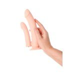 Двойной фаллоимитатор A-toys с присоской и съемной вибропулей - телесный - 19 см Двойной фаллоимитатор A-toys с присоской и съемной вибропулей - телесный - 19 см
