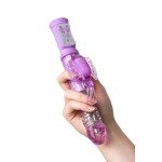 Хай-тек поступательный вибратор A-toys Serk High-Tech fantasy с вращением бусин - фиолетовый - 25 см
