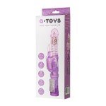 Хай-тек поступательный вибратор A-toys Serk High-Tech fantasy с вращением бусин - фиолетовый - 25 см