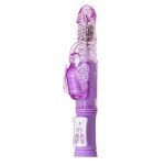 Хай-тек поступательный вибратор A-toys Serk High-Tech fantasy с вращением бусин - фиолетовый - 25 см