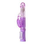 Хай-тек поступательный вибратор A-toys Serk High-Tech fantasy с вращением бусин - фиолетовый - 25 см