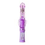 Хай-тек поступательный вибратор A-toys Serk High-Tech fantasy с вращением бусин - фиолетовый - 25 см