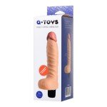 Вибратор-реалистик мультискоростной A-toys Nod с мошонкой - телесный - 20,5 см