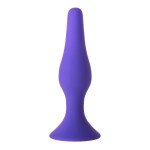 Силиконовая анальная пробка A-toys Butt Plug с присоской - фиолетовая - 10,2 см