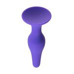 Силиконовая анальная пробка A-toys Butt Plug с присоской - фиолетовая - 10,2 см