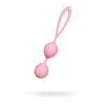 Вагинальные шарики A-toys Plesure Balls Rai со смещённым центром тяжести и петелькой - нежно-розовые