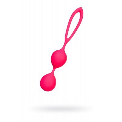 Вагинальные шарики A-toys Pleasure Balls Rai со смещённым центром тяжести и петелькой - розовые