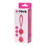 Вагинальные шарики A-toys Pleasure Balls Rai со смещённым центром тяжести и петелькой - розовые