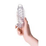 Закрытая насадка на пенис с вибрацией A-Toys с мягкими шипами на стволе - прозрачная - 13,4 см Закрытая насадка на пенис с вибрацией A-Toys с мягкими шипами на стволе - прозрачная - 13,4 см