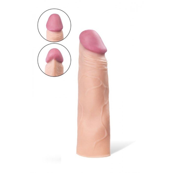 Насадка для увеличения пениса из киберкожи SoftSkin A-Toys Kiger - телесная - 17 см Насадка для увеличения пениса из киберкожи SoftSkin A-Toys Kiger - телесная - 17 см