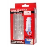 Насадка на пенис с открытой головкой SIZE MATTERS Clear Sensations Enhancer Sex Sleeve - прозрачная