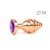 Анальная фигурная золотистая металлическая пробка Anal Jewelry Plug с фиолетовым кристаллом - 8 см