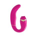 Вакуумный стимулятор клитора с функцией манящее движение в вагинальном кончике Adrien Lastic My G - розовый