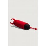 Вибропулька с силиконовой насадкой в виде чертёнка Devol Mini Vibrator - красная - 8,5 см