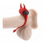Эрекционное виброкольцо с рожками и хвостиком дьяволёнка Devol Cockring - красное Эрекционное виброкольцо с рожками и хвостиком дьяволёнка Devol Cockring - красное