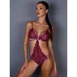 Соблазнительный тедди Amor El Abel с декоративными бретелями - фиолетовый Соблазнительный тедди Amor El Abel с декоративными бретелями - фиолетовый