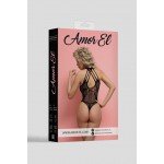 Сексуальное боди с доступом и V-образным воротником Amor El Baltanas plus size - чёрное Сексуальное боди с доступом и V-образным воротником Amor El Baltanas plus size - чёрное