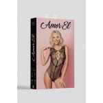 Сексуальное боди Amor EL с вырезом в виде шнуровки - чёрное Сексуальное боди Amor EL с вырезом в виде шнуровки - чёрное