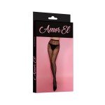 Сетчатые колготы с леопардовым рисунком Amor El - чёрные Сетчатые колготы с леопардовым рисунком Amor El - чёрные