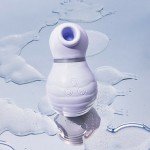 Перезаряжаемый вакуумно-волновой стимулятор клитора с вибрацией Shibae Toys с плюшевым чехлом - сиреневый Перезаряжаемый вакуумно-волновой стимулятор клитора с вибрацией Shibae Toys с плюшевым чехлом - сиреневый