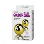 Вагинальные шарики Golden Ball с вибрацией и пультом управления - золотистые