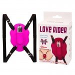 Нежный стимулятор вибро-бабочка для клитора Love Rider на ремешках - розовый Нежный стимулятор вибро-бабочка для клитора Love Rider на ремешках - розовый