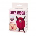Нежный стимулятор вибро-бабочка для клитора Love Rider на ремешках - розовый Нежный стимулятор вибро-бабочка для клитора Love Rider на ремешках - розовый