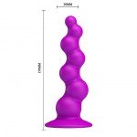 Рельефная анальная пробка-елочка из силикона Booty Passion - фиолетовая - 15 см