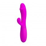 Вибратор перезаряжаемый Pretty Love Snappy с 30 режимами вибрации и клиторальным стимулятором - фиолетовый - 19,5 см