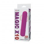 Гладкая вытянутая вибропуля Baile Magic X 10 - розовая - 9 см