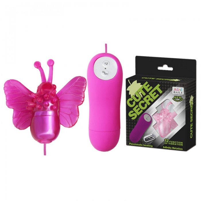 Вибростимулятор-бабочка для клитора Cute Secret - розовый