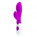 Вибратор с клиторально-вагинальной стимуляцией Pretty Love NewMan c 30 режимами вибрации - фиолетовый - 20 см