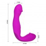 Безремневой перезаряжаемый страпон с вибрацией Angelo - фиолетовый - 18,7 см