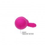 Ребристый мини-вибратор с клиторальным отростком Pretty Love Arnd - розовый - 11,5 см