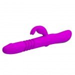 Вибромассажер-ротатор Pretty Love Ward с функцией толкания и стимуляцией клитора - фиолетовый - 27 см