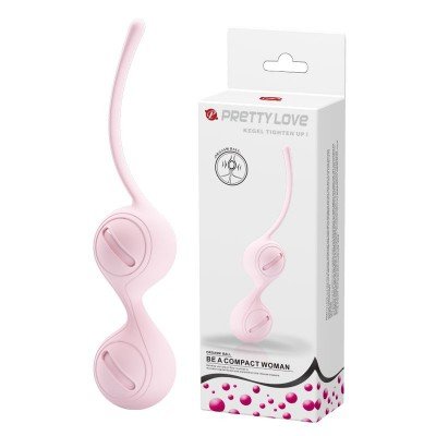Вагинальные шарики Pretty Love Kegel Tighten UP I со смещённым центром тяжести - нежно-розовые