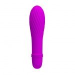 Мини-вибратор с бороздками Pretty Love Solomon - фиолетовый - 12,3 см