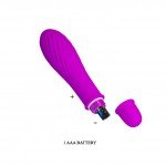 Мини-вибратор с бороздками Pretty Love Solomon - фиолетовый - 12,3 см