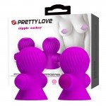 Вибростимуляторы для сосков Pretty Love Nipple Sucker c 12 режимами вибрации - фиолетовые