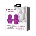 Вибростимуляторы для сосков Pretty Love Nipple Sucker c 12 режимами вибрации - фиолетовые