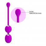 Перезаряжаемые вагинальные шарики с вибрацией Pretty Love Werner на сцепке - фиолетовые