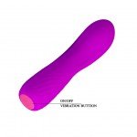 Перезаряжаемый мини вибратор c 12 режимами вибрации Pretty Love Adam - фиолетовый - 12 см